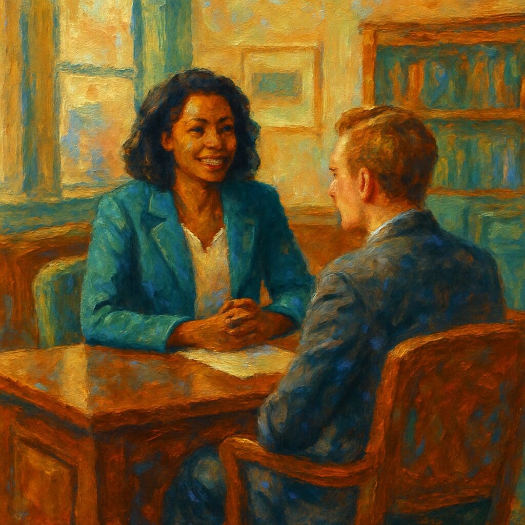 Professional woman standing confidently in an office while shadows of coworkers whisper in the background, symbolizing reclaiming power from workplace manipulators.
